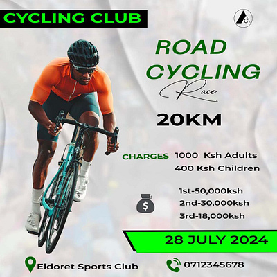 Road cycling campaign flyer graphic design