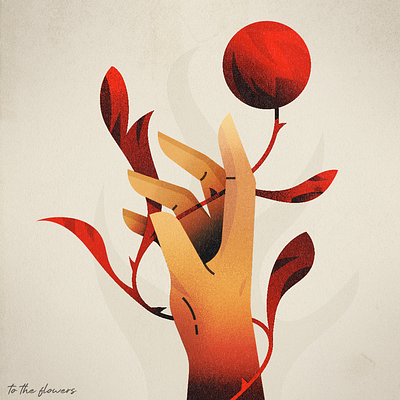 To The Flowers drawing graphic design illustration illustrator vector