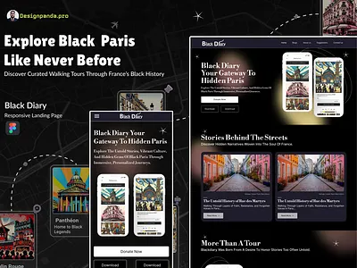 Landing Page design Responsive - Black Diary 1887 app best black diary branding clean creative graphic design landingpage responsive ui ux vector visuals web