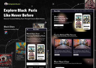 Landing Page design Responsive - Black Diary 1887 app best black diary branding clean creative graphic design landingpage responsive ui ux vector visuals web