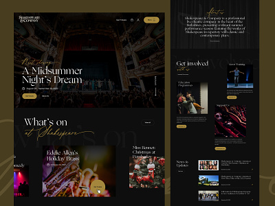 Theatre Company Homepage Concept agency app branding concept design home page homepage illustration landing logo marketing shakespeare theatre ui ux web