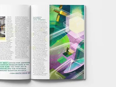 Editorial Illustration for a Science University Magazine abstract alumni article cosmos editorial illustration magazine physics quantum radar reserch science tech technology university