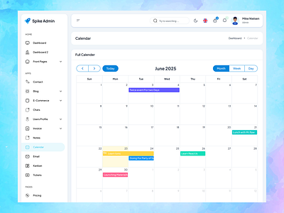 Spike Calendar Page Design admin dashboard calendar ui admin dashboard template admin panel design admin template design calendar app design calendar design ui calendar page design calendar page ui calendar page ui ux clean ui calendar event planner design interactive calendar ui minimal calendar design modern calendar app productivity app calendar responsive calendar template responsive event calendar saas calendar design task scheduler ui ui kit calendar page