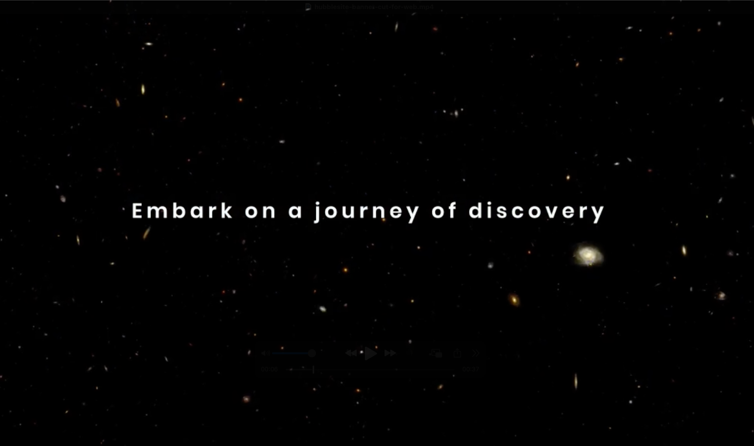 Video for Hubble website banner graphic design motion graphics
