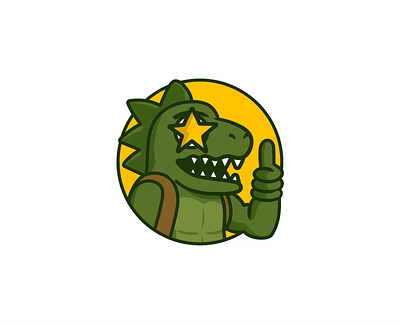 Like after effects animation character emoji gif godzilla illustration like loop motion star vector