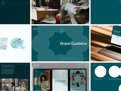 Brightr — Brand Guide Overview b2b brandbook brandguidelines branding colourpalette designsystem editorialdesign gridlayout iconography mockup photography styleguide typography uiux visualidentity