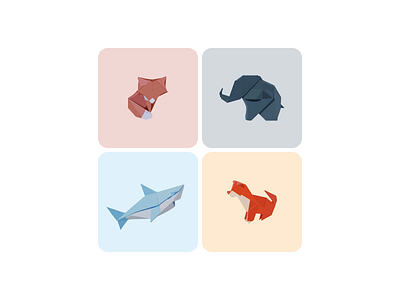 Origami Animal Illustrations animals illustration origami