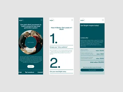 Brightr — Mobile Funnel Screens b2b conversiondesign funnel landingpage leadgeneration mobileux productdesign responsive saas storytelling ui ux