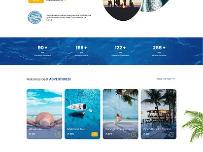 Mykonos - dream holiday colorful dashboard design graphic design holiday ui website