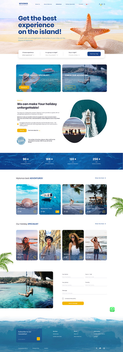 Mykonos - dream holiday colorful dashboard design graphic design holiday ui website