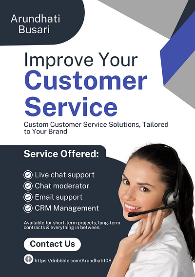 Customer support services branding flyers