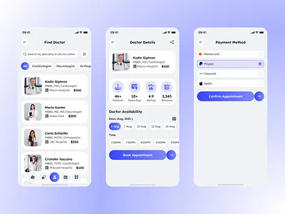 Healthcare Mobile App Design appdesign appointmentapp appuiux dentistapp doctorapp doctorappointment healthapp healthcare healthcareapp hospital hospitalapp medical medicalapp medicalui mobile mobileui productdesign