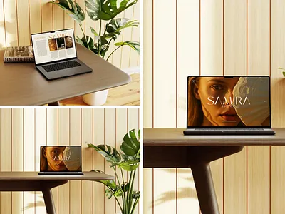 Samira MacBook Mockup apple brand branding device device mockup instagram macbook minimalist mockup mockupline summer design website