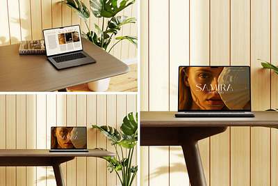 Samira MacBook Mockup apple brand branding device device mockup instagram macbook minimalist mockup mockupline summer design website