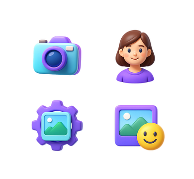 Icons Pack 3d collection icon set