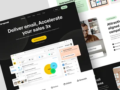 Email marketing landing page 2023 branding card design email email marketing email template header homepage landing page ui uihut uiux web design web landing page web template webdesign webdesign ui website website design
