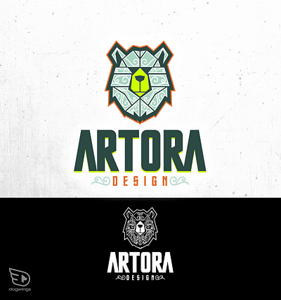 Logo design bear chipdavid dogwings drawing logo vector