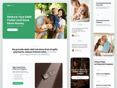Financial Help Website – Clean & Trustworthy Design design figma finance graphic design landingpage responsive ui ux uxdesign webdesign