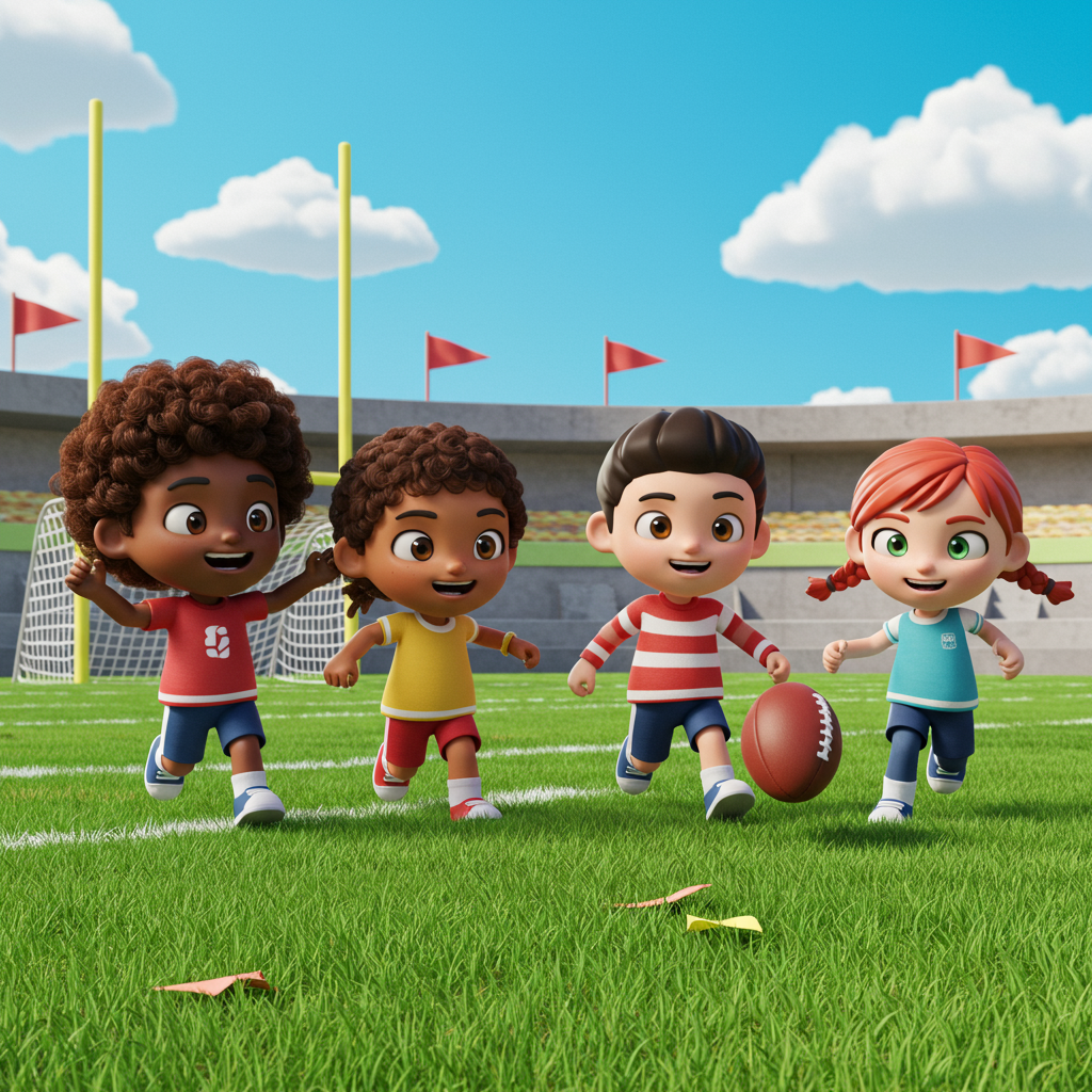 3D Illustrated Backgrounds Featuring Kids 3d environment 3d kids background cartoon scene childrens content educational video design kids illustration playful background youtube kids visual