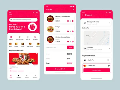 Food Delivery App UI/UX application food food app food app ui food delivery app food marketplace food ordering foodie mobile app restaurant ui
