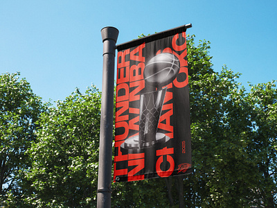 New Nba Champ! banner branding design flag graphic design mockup nba print sans sans serif sports thunder type type design typography typography design visual visuals