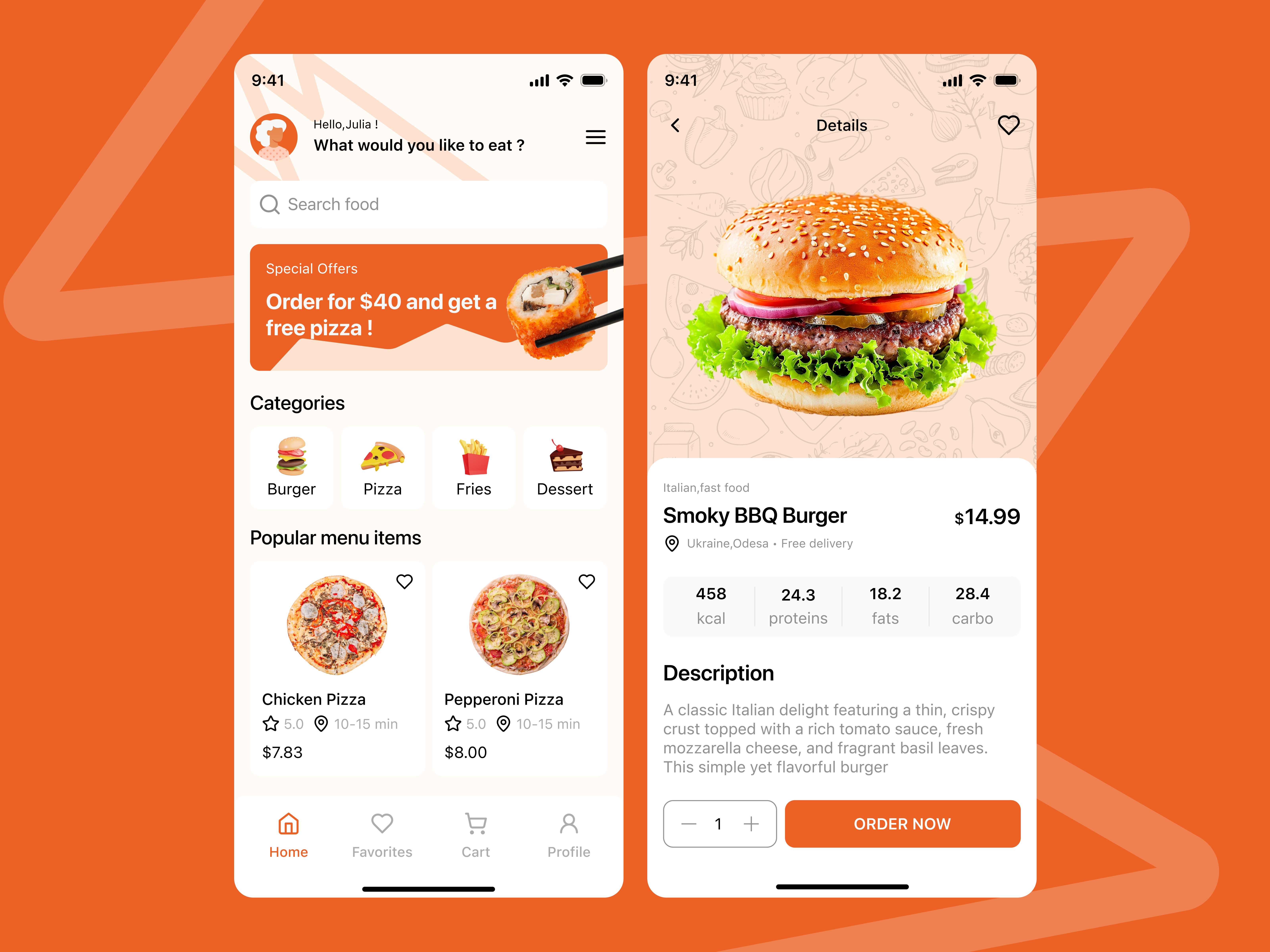 Food Delivery App design food ui ux