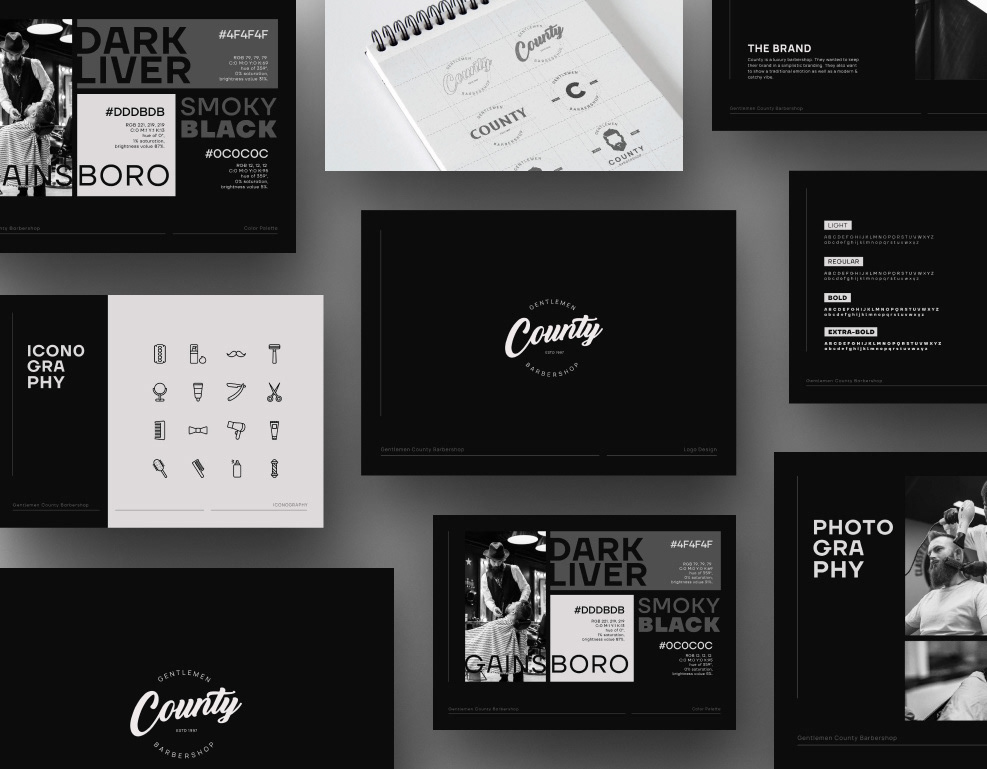 Barbershop- Logo & Brand Style barber barbershop brand book brand guide brand manual brand style branding logo