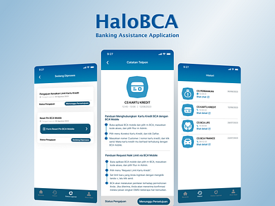 Banking Assistance Application - HaloBCA bank assistance app banking app halobca mobile design ui design