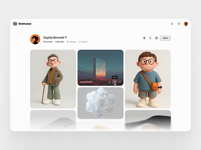 Profile clean design minimal profile ui design ux ux design web design