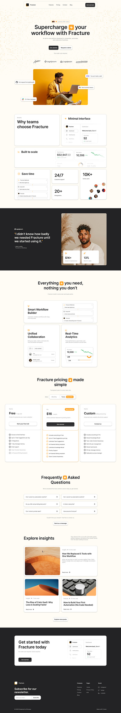 Landing page design [Fracture] landing page landing page design saas saas landing page design saas website design startup landing page startup web design ui web design