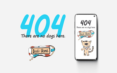 404 page for a dog-walking app app branding design graphic design illustration logo typography vector