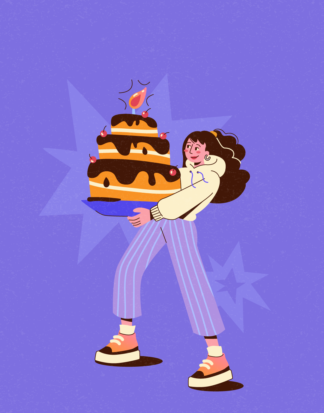 Happy Birthday Card Design branding cake card carddesign cherry design graphic design happybirthday illustration vector