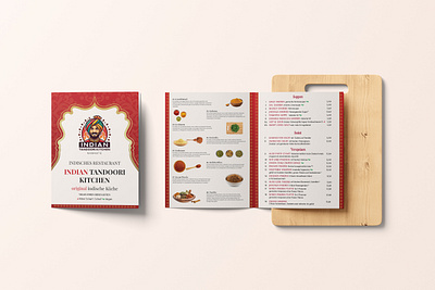Authentic Indian Restaurant Menu Design | German Language food flyer food menu german indian food indian menu menu card menu design restaurant menu