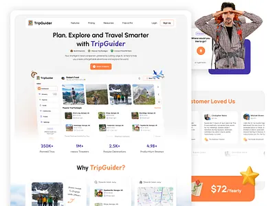 Travel Planning SaaS Landing Page adventure adventure website app landing page flight booking website landing page planner popular popular web design saas landing page saas website tour tourism tourist tourist website travel travel agency travel website trendy web design web design web design agency