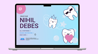 Banner for dental e-com ad branding illustration interaction design