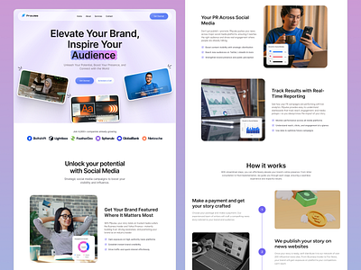 PR Boost Online Website Design ai animation figma graphic design hero design modern design pr boost product design saas ui uiux ux visual design
