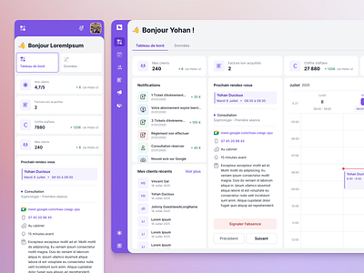 Liberlo - Medical practitioner dashboard calendar dashboard mobile ui