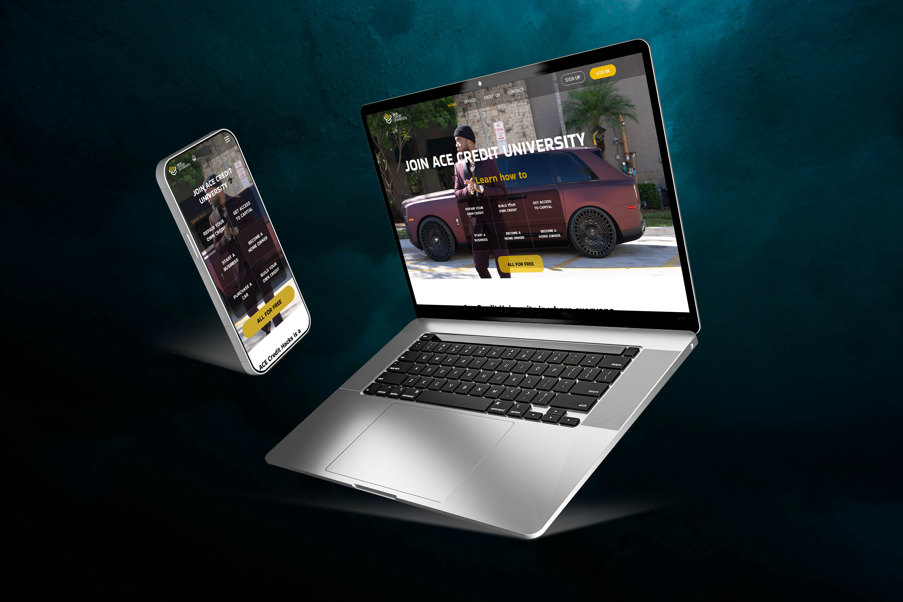 ACE Credit University - Responsive Credit Repair UI Design ai app business creadit finance graphic design innovative interface kaesui mobile mobile app modern responsive saas tech ui uiux university ux website