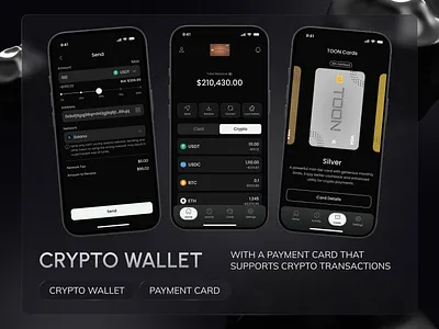 Crypto Wallet App animation app development blockchain crypto crypto wallet app design digisol logo mobile design ui ux wallet