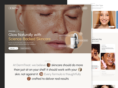 E-commerce for skincare brand beauty cosmetics e commerce health inspiration landing page minimalistic reviews shop skin skincare store ui ux designer web design web designer website for skincare brand