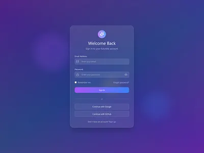 Log In Form ai clean ui futuristic glass effect grandient log in minimal design sign up form ui