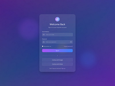 Log In Form ai clean ui futuristic glass effect grandient log in minimal design sign up form ui