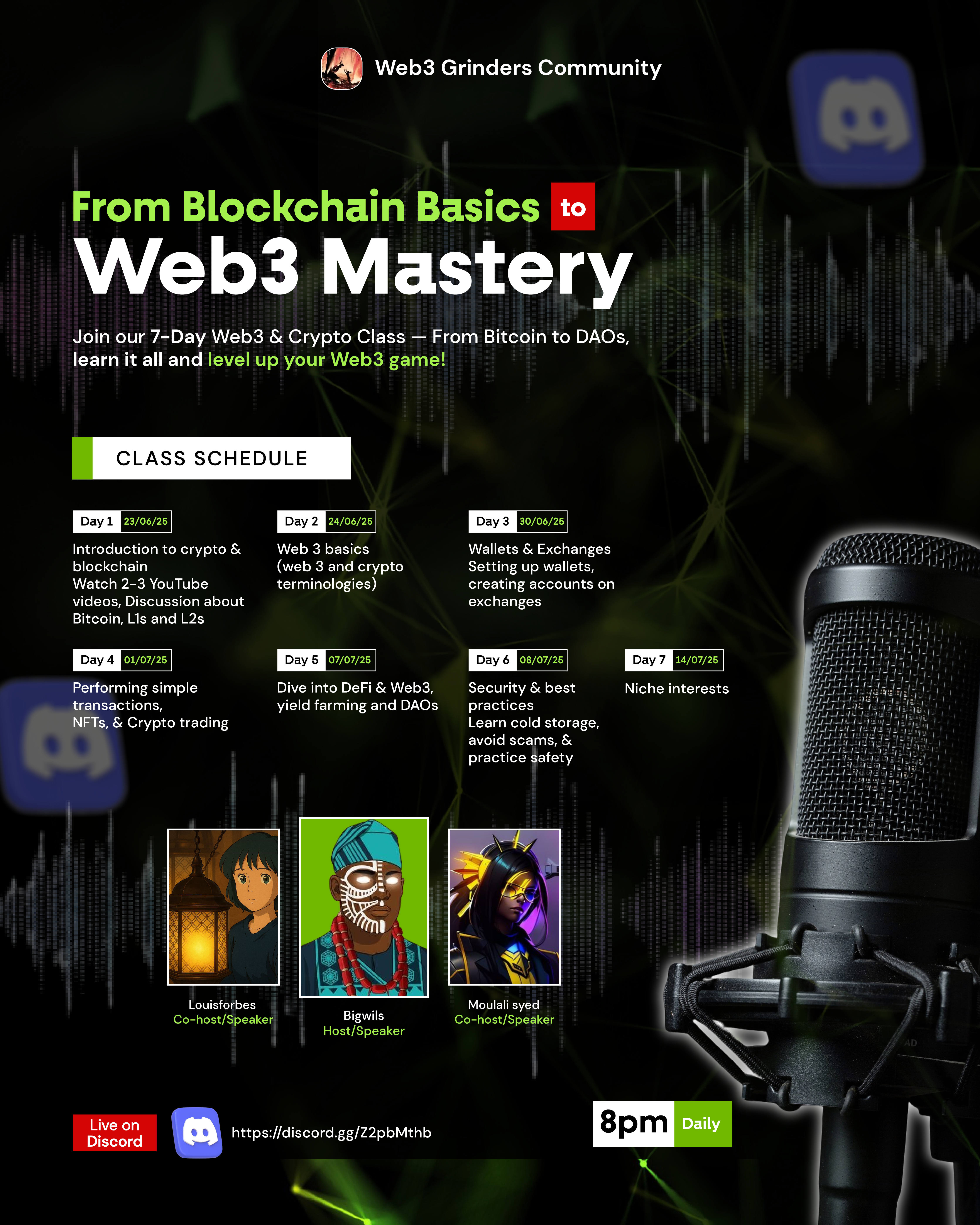 Web3 Space Flyer bitcoin blockchain crypto daos defi design discord flyer design graphic design illustrator photoshop social media graphics web3 webinar
