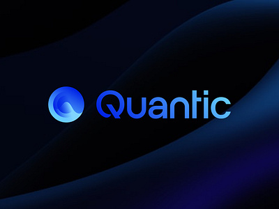 Quantic Logo Concept ai analyse blue chart clean curves data gradient graph logo minimal modern quantitative smooth startup statistics stats tech typography