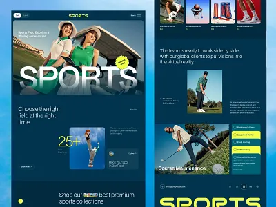 Golf Sports Landing Page booking clean design course dark design gaming health junayed landing page minimal modern modern design popular design shop sports sports website ui ui design ux website website design