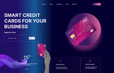 FINTECH LANDING PAGE design interactiion design prototype ui ux