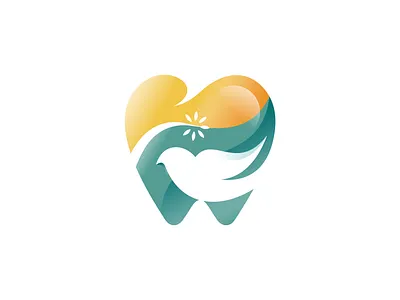 Peace Dental Logo bird dental dove joy logo luxury peace tooth