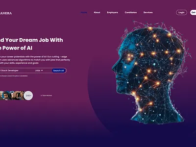Artificial Intelligence landing page design interactiion design prototype ui ux