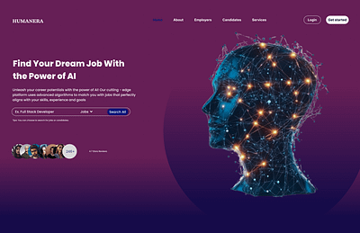 Artificial Intelligence landing page design interactiion design prototype ui ux