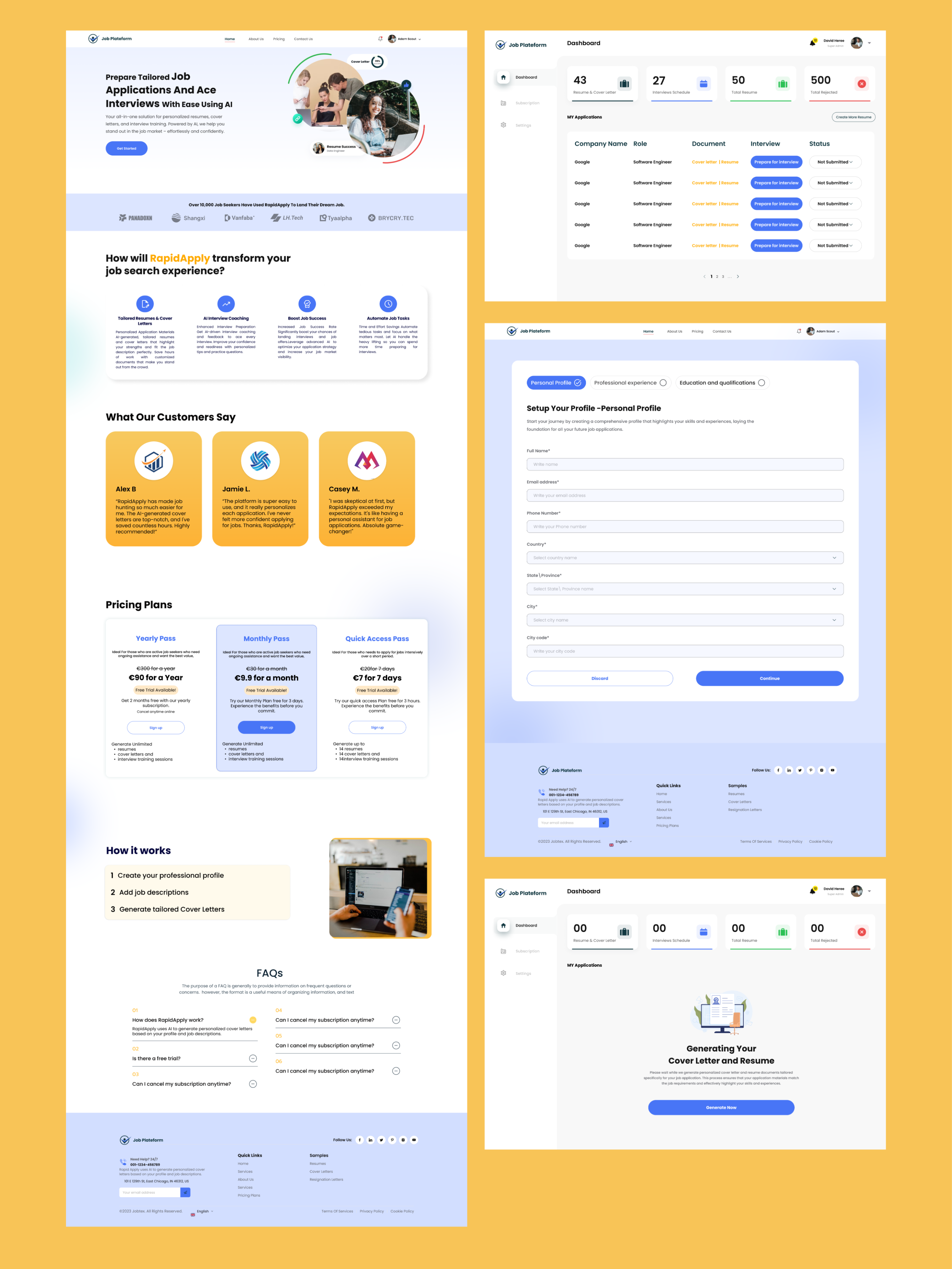 Web Application - Ai Resume Writing ai app best branding creative design figma find graphic design job logo resume ui user web writing